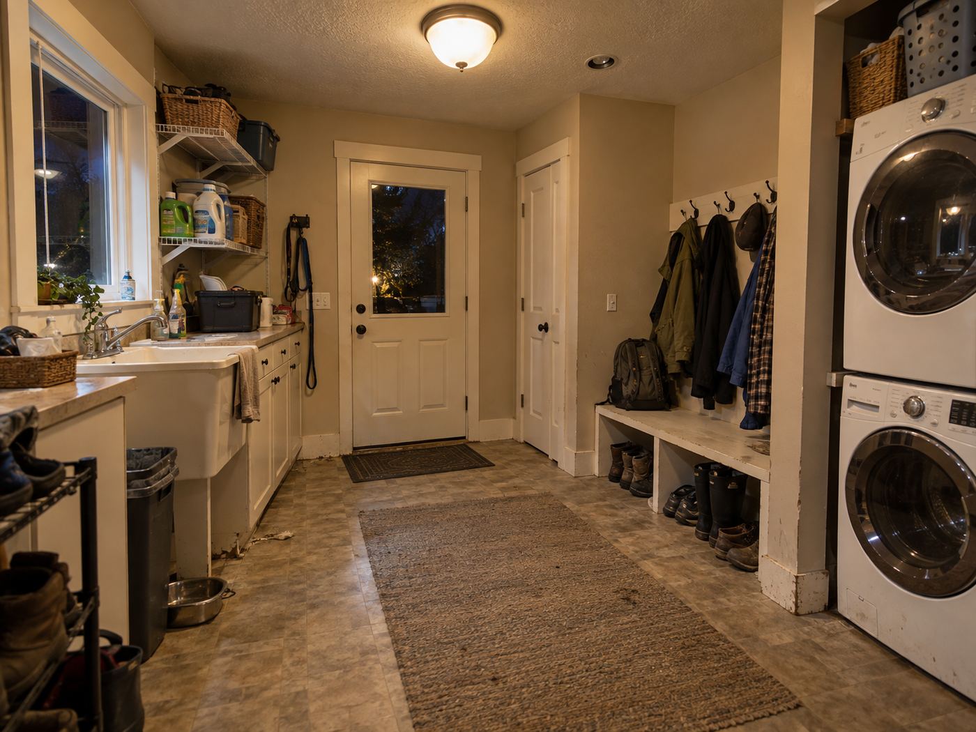 Mudroom & laundry before remodel