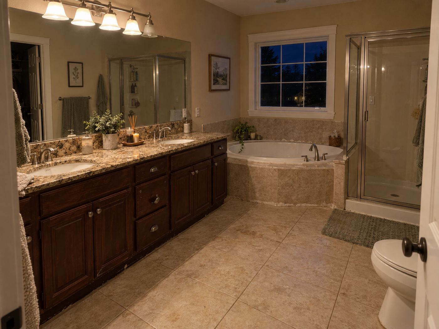 Primary bath rebuilt from the studs before remodel