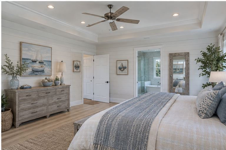 Primary bedroom after remodel, Gig Harbor Harbor House