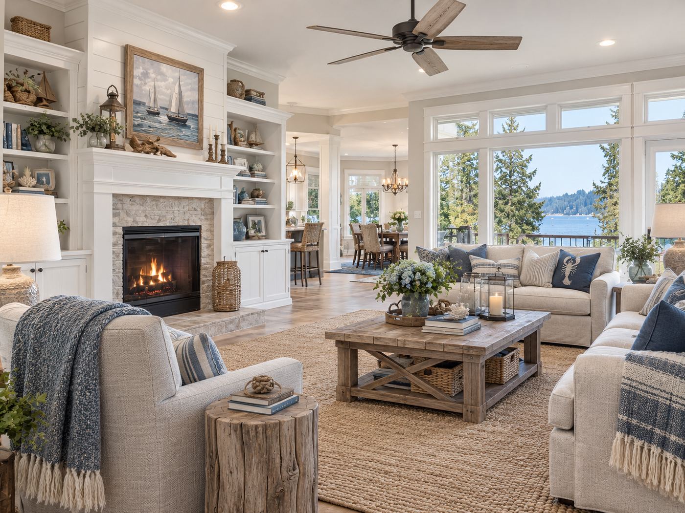 Living room after remodel, Gig Harbor Weekend House