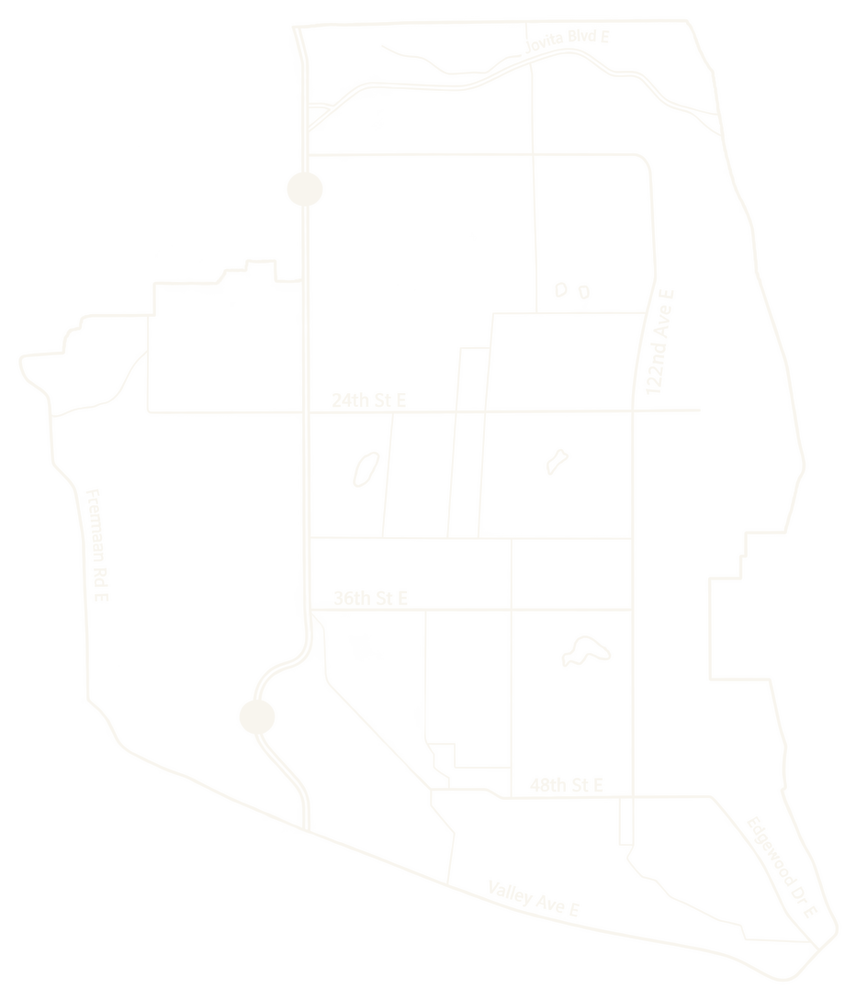 Line map of Edgewood, Washington