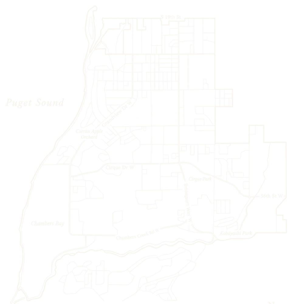 Line map of University Place, Washington