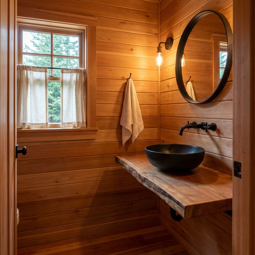 Half bath after remodel, Packwood Mt. Rainier Cabin